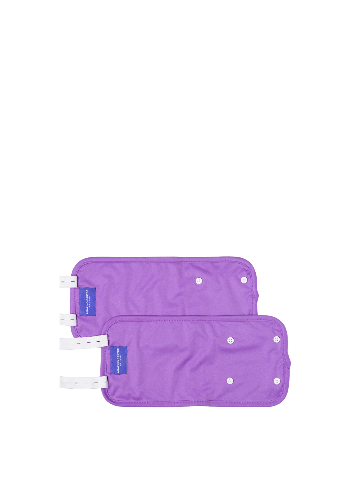 Two purple castor oil joint wraps