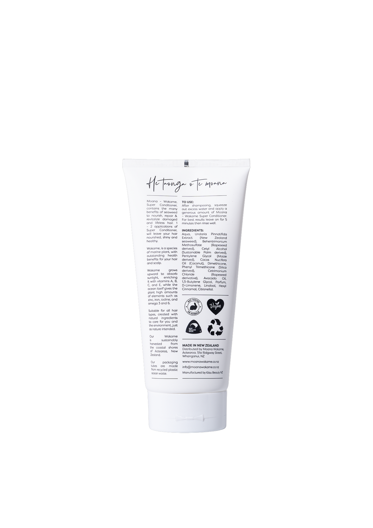 Moana Wakame Super Conditioner back label