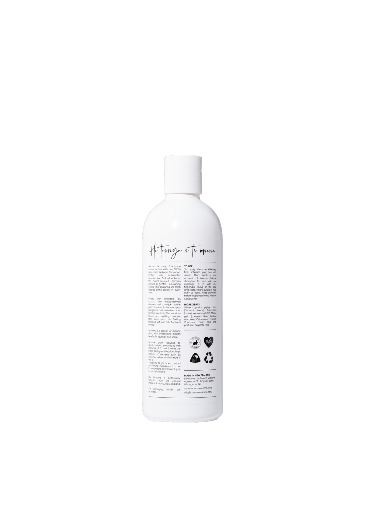 Moana Wakame Shampoo back label